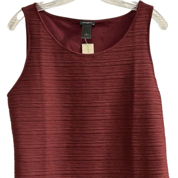 Ann Taylor Women's Burgundy Red Ribbed Sleeveless Tank Top Size M - Picture 5 of 9